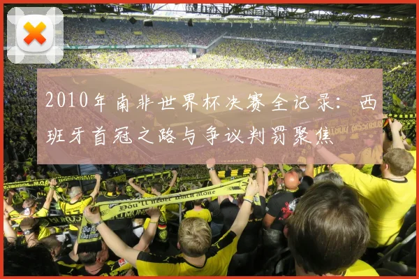 2010年南非世界杯决赛全记录：西班牙首冠之路与争议判罚聚焦